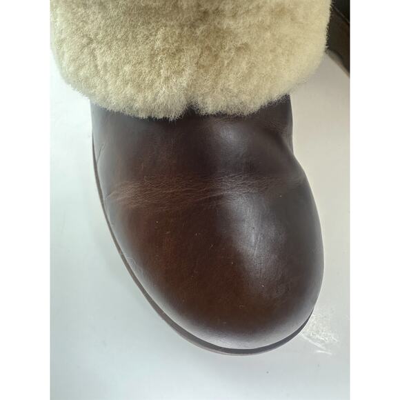 UGG Australia Maylin Women's Leather Shearling Boots Chestnut Brown Size 8 - Picture 13 of 16